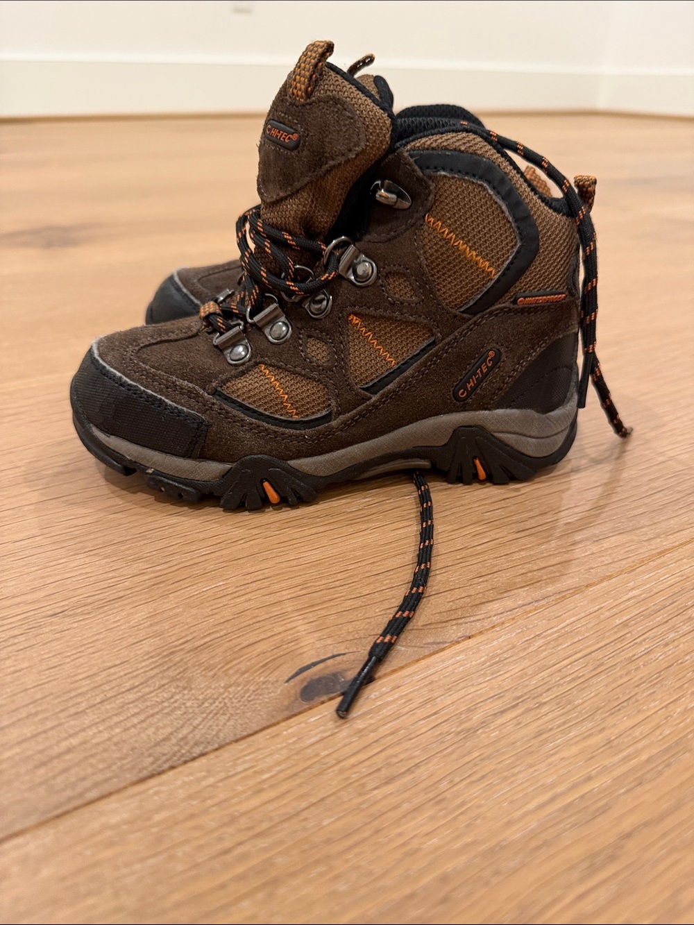 Hi-Tec Brown and Orange Kids' Hiking Boots